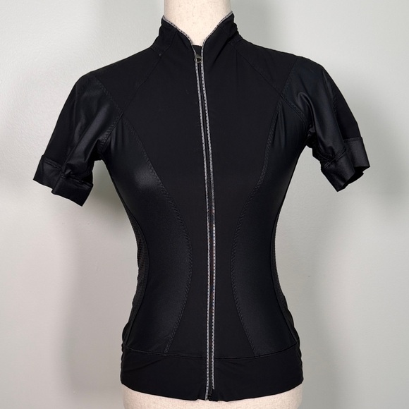 lululemon athletica Tops - Lululemon Paceline Black Zip Front Cycling Jersey